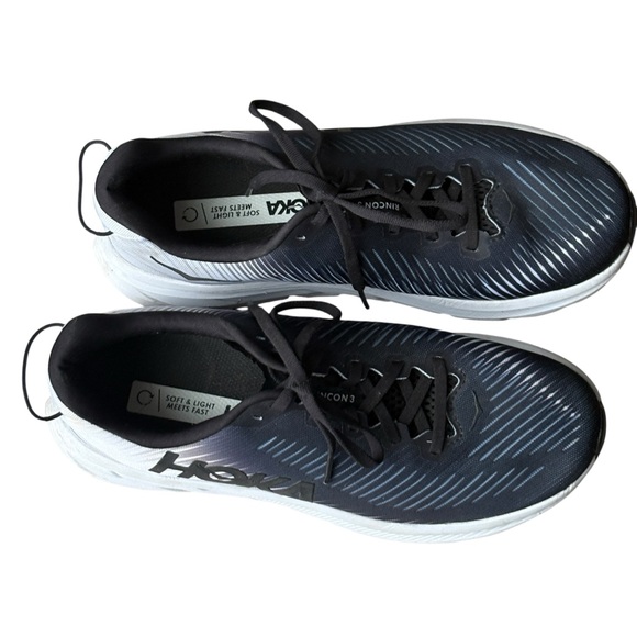 Hoka One One Womens Rincon 3 Black White Running Shoes Sneakers Size 8 - Picture 4 of 9